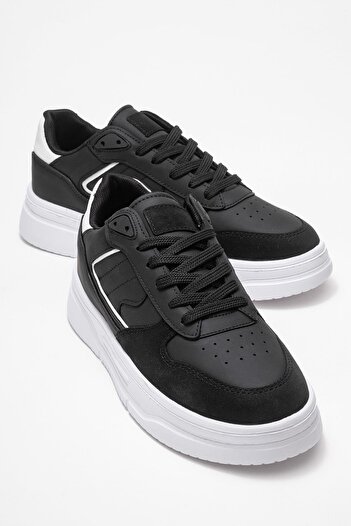 CCWAY AYAKKABI Lace-Up Men's Sports Shoes Black White