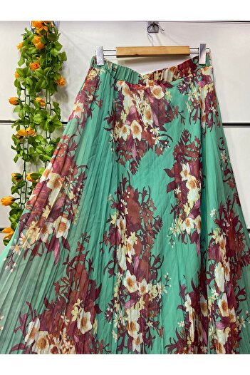 edu collection Patterned Chiffon A-Line Skirt with Lining