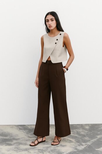 HAKKE High Waist Belted Palazzo Pants