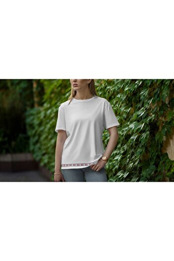 Generic StylX Women Cotton Printed T-Shirt – National Day 95 Edition D08, Round Neck, Short Sleeve - X-Large