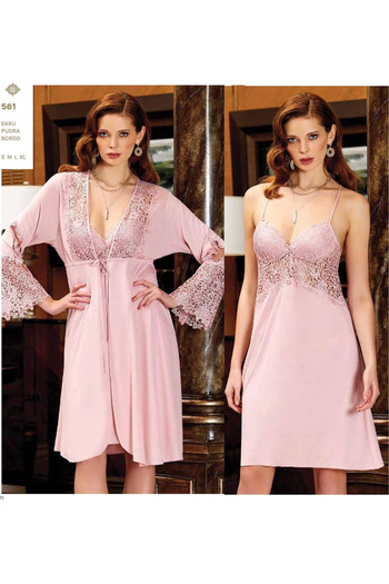 The LOG INVEST Jeremi 561 Combed Cotton 6-Piece Nightgown Dressing Gown Set