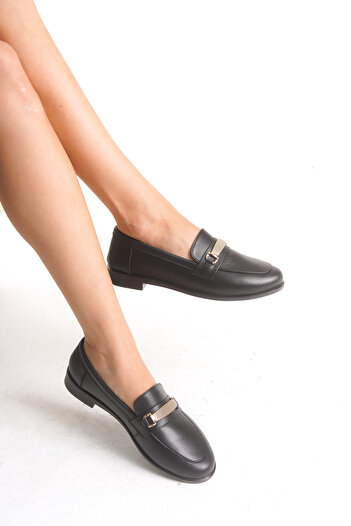 Corridor Italy Women's Daily Flat Shoes with Metal Bar Accessories Loafer