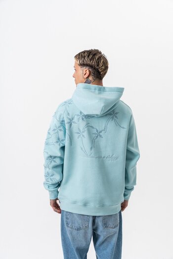 Respire Ανδρική σειρά Minimalism Κεντημένη κουκούλα Oversize Hoodie Baby Blue