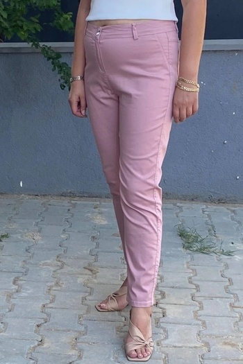 Mia Butik Women's Powder Pink Flared Leg Pants