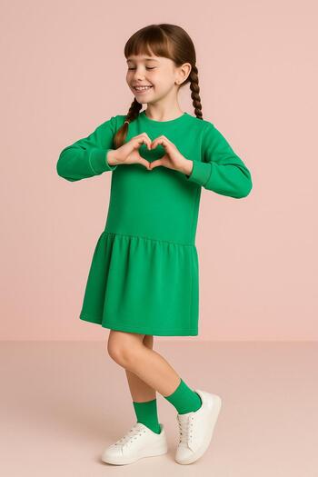 Perendi Girl's Seasonal Dress Green