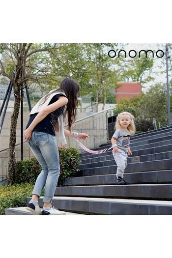 Onomo Child Baby Anti-Lost Walking Safety Belt Mother Wristband Clamp Safety Bracelet Steel