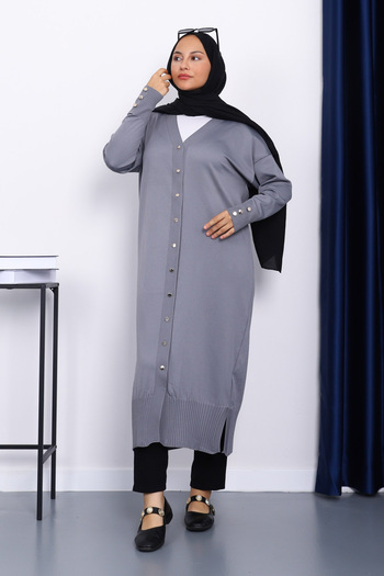 İmajButik Smoked Cold Yarn Knitwear Cardigan