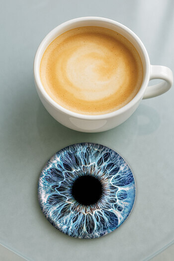 Cekuonline Round Plexiglass Coaster with Printed Pattern Single Ocean Eyes
