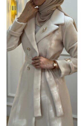 Tebrikler tekstil Women's Long Winter Trench Coat Model G3421