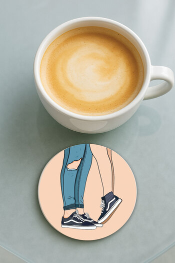 Cekuonline Round Plexiglass Coaster with Printed Pattern Single My Love Is My