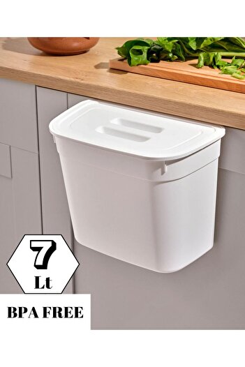 Se Yank Haus Kitchen Countertop and Cabinet Hanging Trash Can - Practical Trash Can with Lid 7 Liters