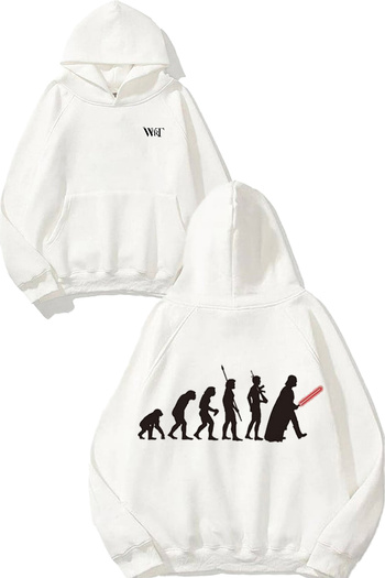 THEWERT Star Wars Darth Vader 8 Design Back Printed White Hooded Sweatshirt