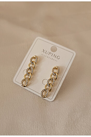 m mavi deniz accesories Xuping Earrings Elegant Chain Stone Women's Earrings – 14K Color Earrings