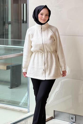 Mahal Crochet Knitwear Raglan Sleeve Knitwear Combination Coat