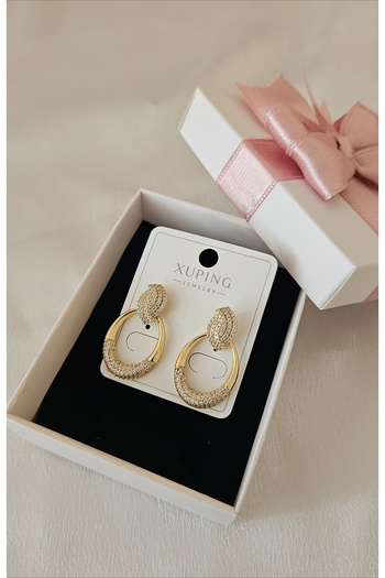 m mavi deniz accesories Xuping Earrings 14K Color Stone Large Oval Women's Earrings