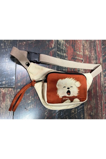 Street Bag Ethnic Authentic Dog Pattern Casual Travel Waist Bag Multi-Pocket Water Resistant Waterproof