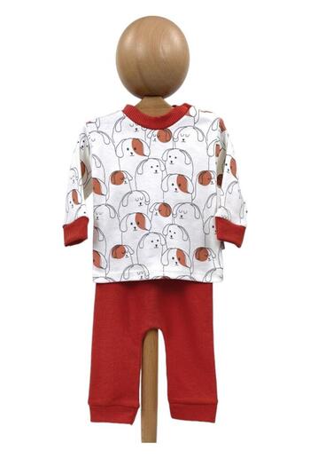 Dumledo Dog Patterned Tile Bottom & Top 2-Piece Baby Pajama Set