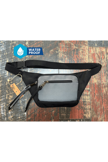 Street Bag Solid Color Waterproof Canvas Waist Bag Daily Travel Use
