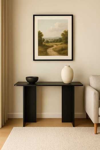 Woody Home Siyah Dresuar, Konsol, Dekoratif Dresuar,Ayaklı Dresuar, 100x82 cm