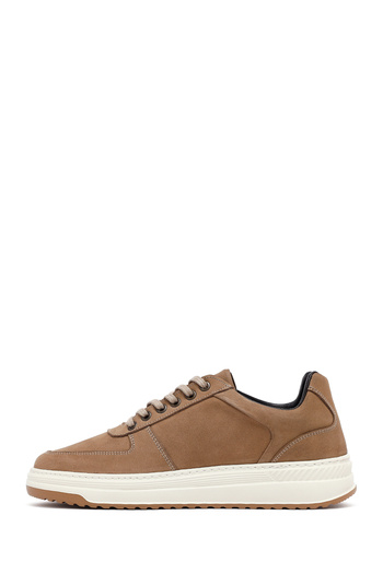 Derimod Men's Beige Lace-Up Thick Soled Nubuck Leather Sneaker 25Wfd6601V3