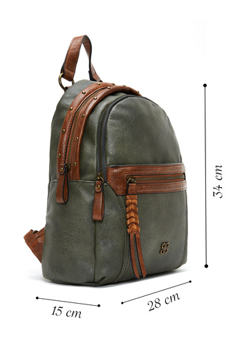 Derimod Women's Khaki Casual Backpack 25Wbd2493Ft
