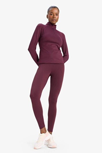 DeFacto DefactoFit Toparlayıcı Yüksek Bel İçi Yumuşak Tüylü Beli Saran Basic Düz Sporcu Tayt W8206AZ25AU