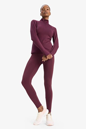 DeFacto DefactoFit Toparlayıcı Yüksek Bel İçi Yumuşak Tüylü Beli Saran Basic Düz Sporcu Tayt W8206AZ25AU