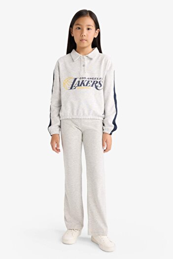 DeFacto Girl's Nba Los Angeles Lakers Relax Fit Polo Neck Sweatshirt F3201A825Au