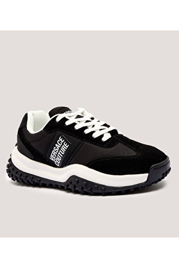 Versace Men's Anti-Slip Comfortable Sole Suede Detailed Black Sneaker 79Ya3Sn4Zsd02-899