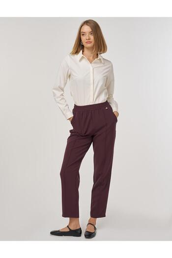 Kayra Pocket Detailed Classic Trousers Dark Burgundy