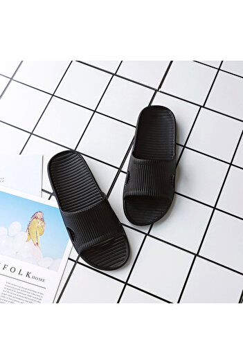 Generic Skid proof Flat Slipper Black