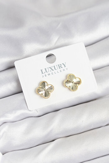 callerrons accessories Brass Gold Color Single Clover Women's Earrings - Ebj250920W37906