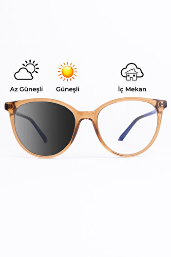 Focus On Lady Cat Light Coffee Blue Light Filter Photochromic Screen Glasses