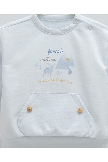 Caramell Baby Boy 2-Piece Seasonal Suit Interlock Fabric with Pocket Detail (3-24 Months) Color-Blue