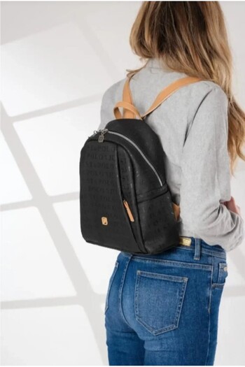 eflanmoda Just Polo Monogram Printed Women's Backpack+Wallet