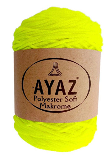Ayaz Polyester Soft Macrame Cord 1397 Neon Yellow