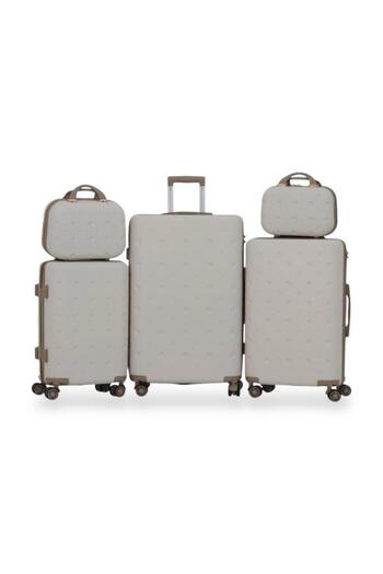 Red Sea Dabsh Bridal Travel Bag Set - 5 Pieces Includes 3 Trolley Bags and 2 Makeup Bags - with Flexible Covers - 360 Degrees