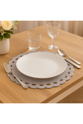 PUREYSMA 8 Piece Hand Knitted Doily Set – Polyester Thread Round Decorative American Tablecloth
