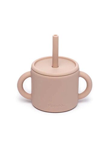 PIPPETA Silicone Sippy Cup With Straw For Babies And Toddlers, Non Spill And Leak Proof Baby Weaning