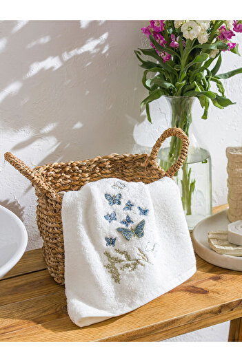 LC Waikiki Create Your Style from Uzg Store |   Butterfly Embroidered Face Towel 50X80 cm