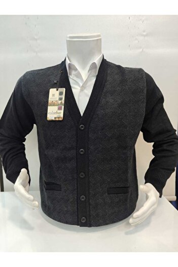 COLORBAR TRİKO Güncüoğlu Buttoned Wool Knit Men's Cardigan