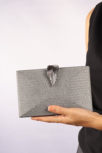 weem bag Elysara Eb0713 |   Pearl Shiny Leaf Curl Evening Dress Bag