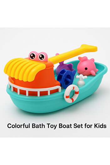 TSUMAB Colorful Bath Toy Boat Set for Kids