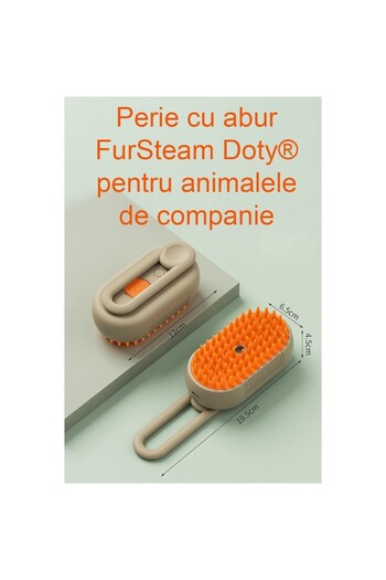 Doty 3-in-1 FurSteam Steam Brush for Pets, USB Included, Cleans, Efficiently Removes Hair, and Massa