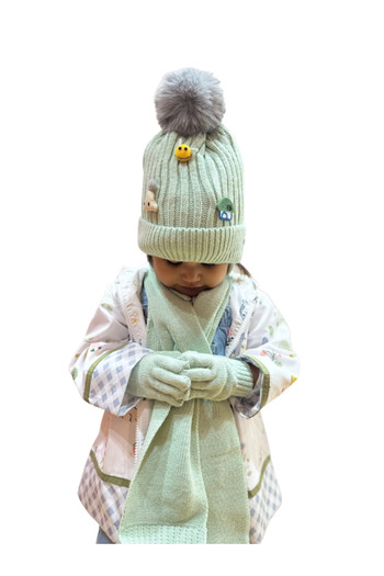 Kitti 1-4 Years Baby Girl & Child Scarf Beanie Gloves Set of 3