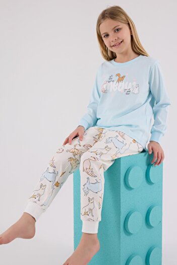 Rolypoly Anne Kız Kedili Pijama Kombini, Anne ve Çocuk Pijamalar Ayrı Ayrı Fiyatlandırılır