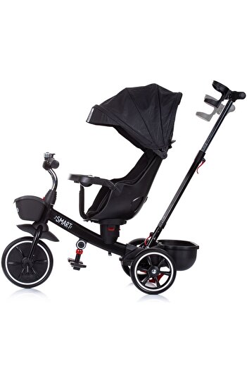 Chipolino Tricycle with handle for children, Smart with reversible seat raven