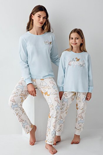Rolypoly Anne Kız Kedili Pijama Kombini, Anne ve Çocuk Pijamalar Ayrı Ayrı Fiyatlandırılır