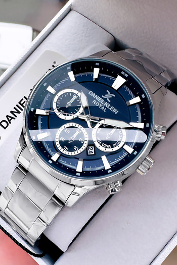 Daniel Klein Original Stainless Steel Band Men Wristwatch Waterproof Silver Color Gift Bracelet Dke2142C2