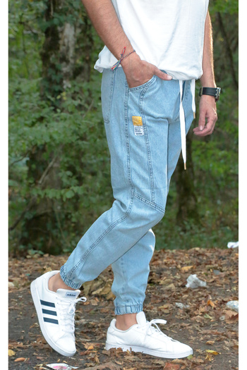 green poll Men's Jogger Pants Elastic Waist and Legs Non-Lycra Fabric